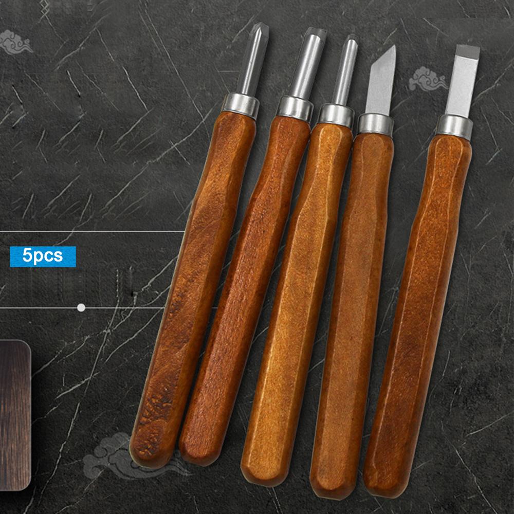 New 5pcs Carving Chisel Set Carving Chisel Manganese Steel Carpenter Wood Carving Gouge Chisels Tool Professional Wood Carving Chisel Hand Tool