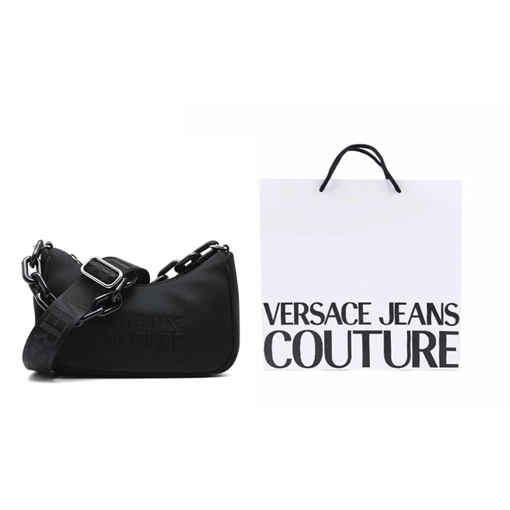 VERSACE JEANS COUTURE SS23 Nylon Fabric Shoulder Bag, Crossbody Bag, Handbag Small Women's Black 74VA4BM8-ZS583-899