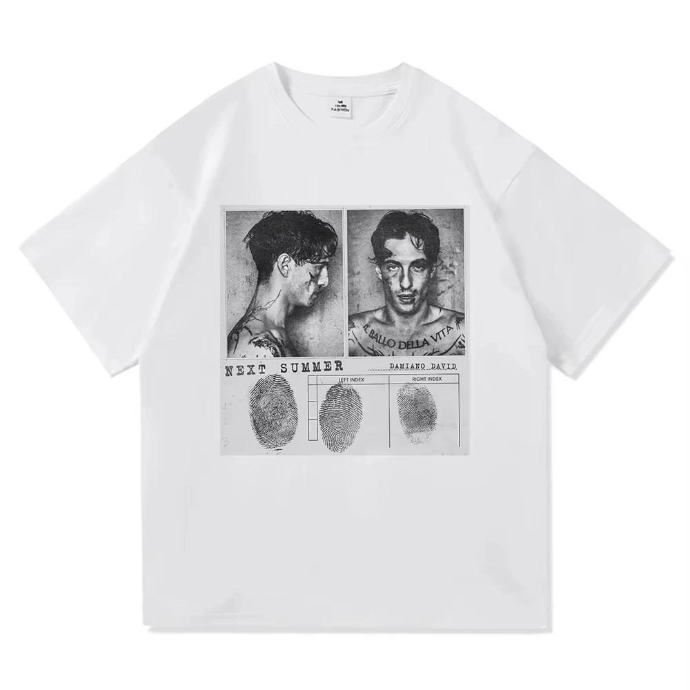 Damiano David Vtipná Malá Obavy Tričko Příští Léto 2025 Pánské Dámské Oblečení Harajuku Oblečení Vysoce Kvalitní Topy Bavlněná Trička