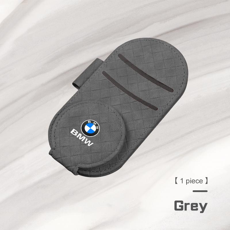AAAOS1 Magnetic Leather Car Glasses Clip for BMW E28 E39 E46 E53 E60 E92 F10 F20 F48 G60 G70 X1X5X6 X7 Sun Visor Sunglasses Holder Clip