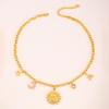 High-End Sun Portrait Titanium Stainless Steel Jewelry Set: Necklace, Bracelet, and Earrings in Light Luxury Design for Women.