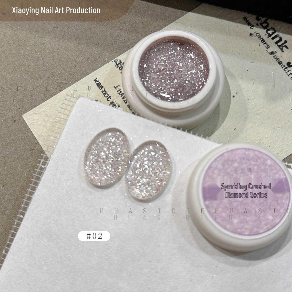 Huasidie 22-Color Glitter Crushed Diamond Reflective Gel Nail Polish, 5g Jar