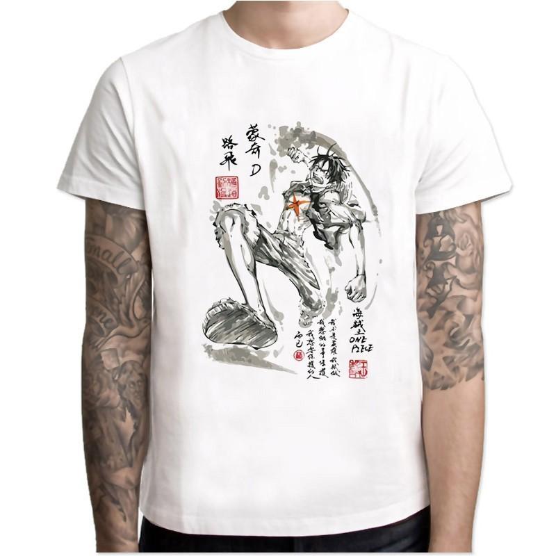 Jednodílné tričko Japonská anime košile Pánské tričko Luffy Trička Clothing Tee