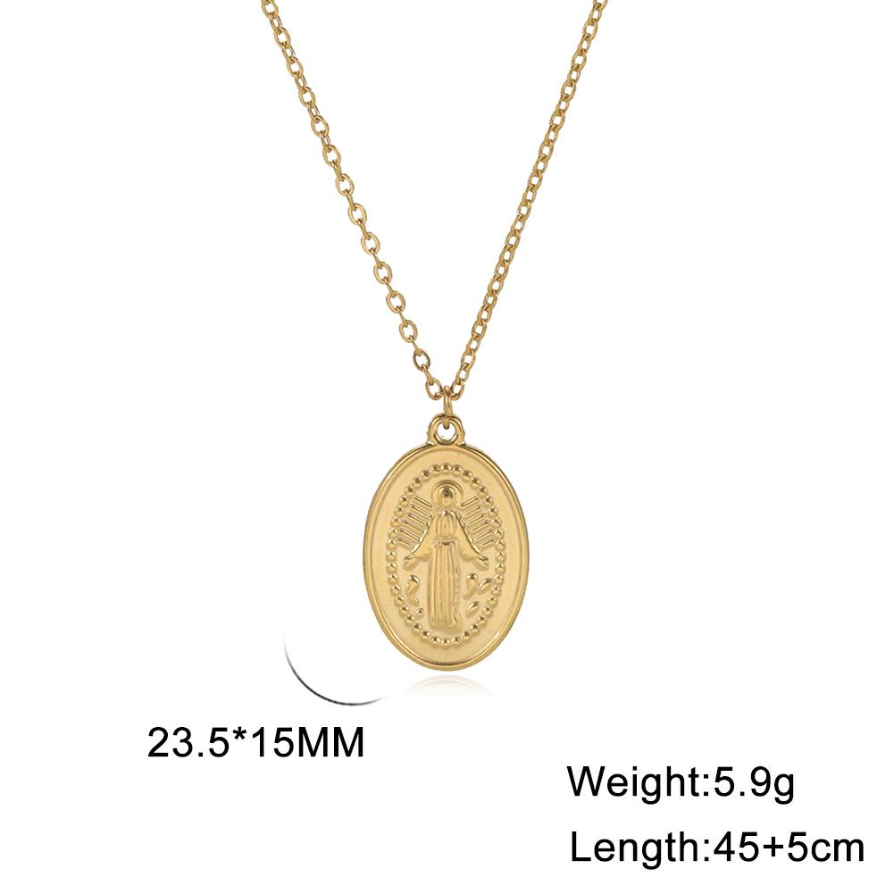 Religious Virgin Mary Pendant Necklace for Women Stainless Steel Mother of Jesus Necklaces Catholic Blessed Jewelry Gift