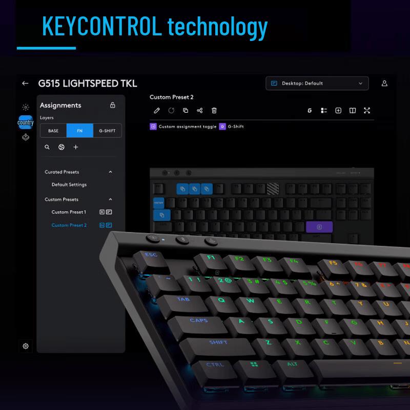 Logitech G515 LIGHTSPEED TKL Low-Profile Wireless Gaming Keyboard