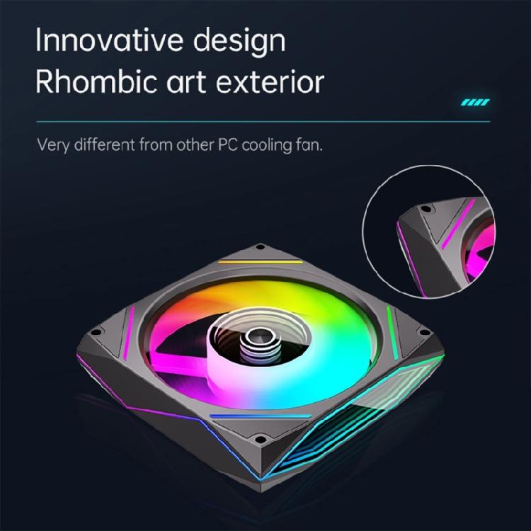 12x12cm Universal Computer Fan Addressable ARGB Asynchronous Light Support Silents PWM Technology Mirror Finish