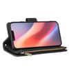For iPhone 16e Case Zipper Wallet Multiple Card Slots Leather Phone Cover