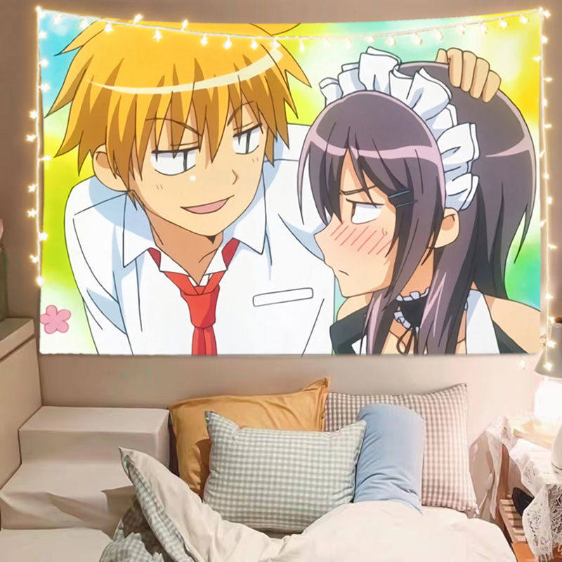 

Japanese Anime Printed Tapestry Cute Maid Girl Atmosphere Wall Hanging Dorm Bedroom Wall Decor Background Cloth 74x94cm(29x37in)