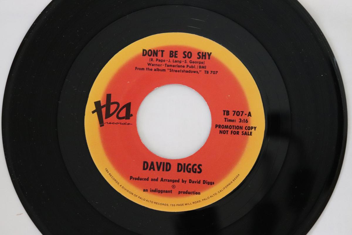 

7inch Record DAVID DIGGS - Don t Be So Shy TB707 TBA Records 1986 US Jazz Used