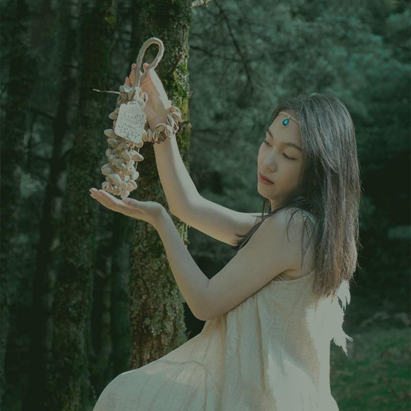 Fruit Shell Bells Outdoor Wind Chimes Hand Cranked String Bell Sound Healing Wind Chime Meditation Yoga Musical Instruments