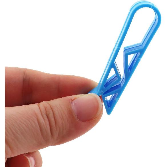 16PCS Garbage Can Clip Plastic Non Slip Fixing Clip Simple Clip Holder Blue 56.8x10.4mm Used for Hotel Restaurant Family Kitchen Garbage Bag Clip