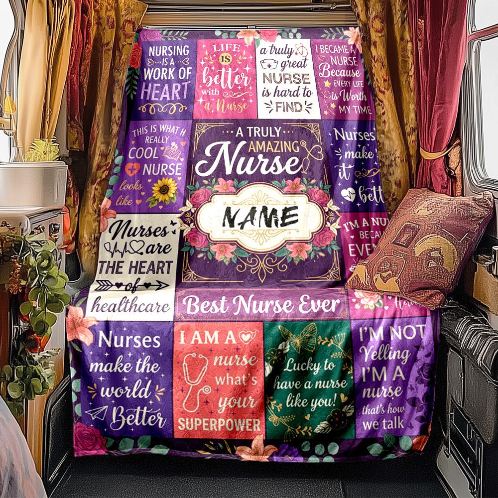 Truly Nurse Blanket Personalized Name Soft Comfortable Stylish Blanket Car Blanket Perfect For Travel Camping Outdoor Home Suitable For All Seasons