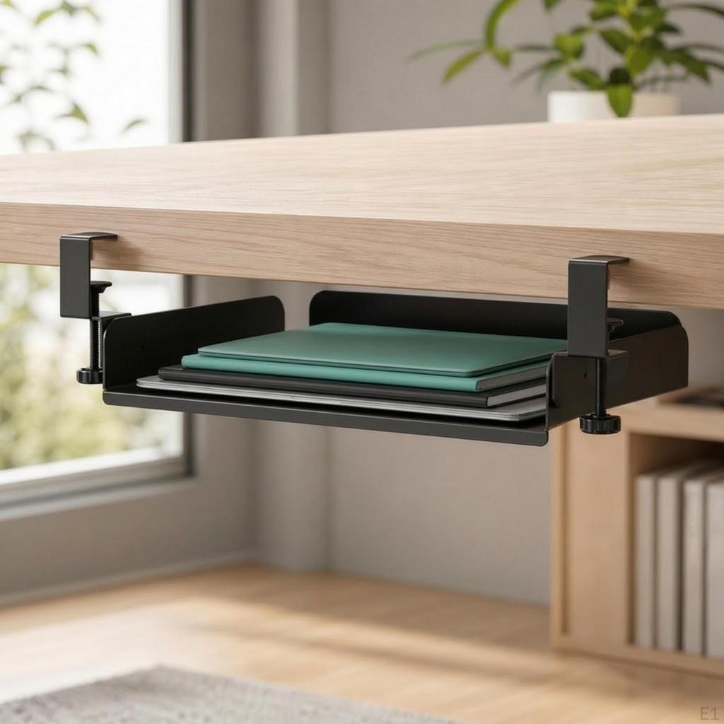 Under Desk Laptop Mount Scratchproof Rack Sturdy for Home Office, Gamers