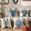 Blue Sea Creature Coral Shrimp pillowcase living room sofa chair cushion cover home room decoration without pillow core