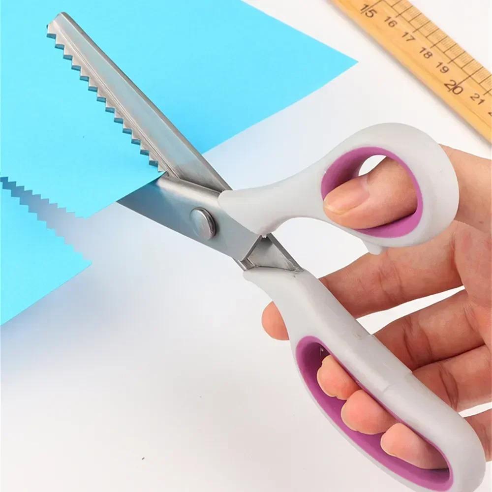 Dressmaking Scissor Scalloped Scissors Zigzag Professional Tailor Sewing Pinking Shears Stainless Chisel Fabric Serrated Steel