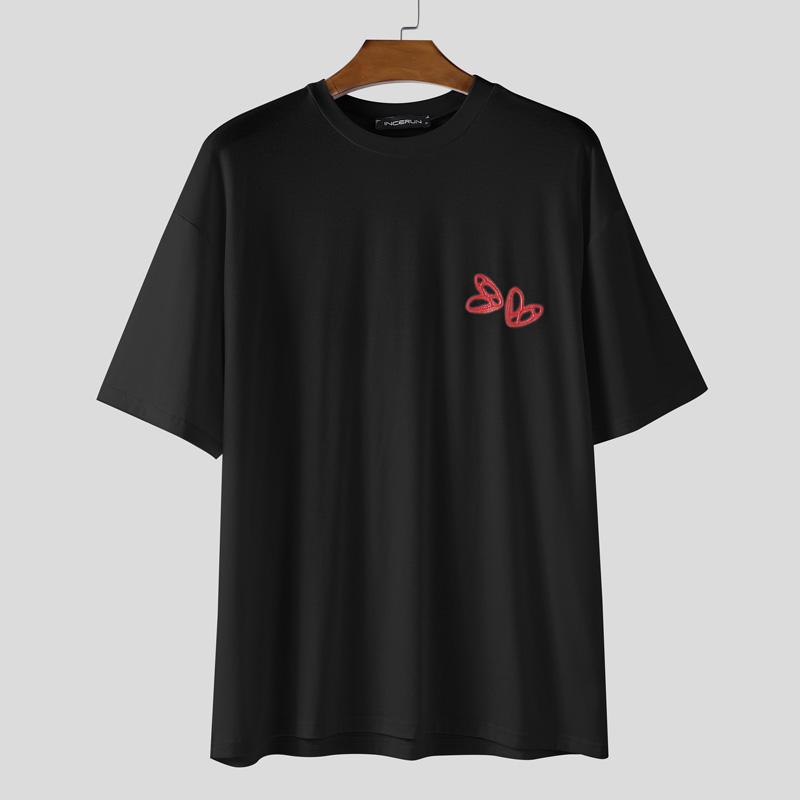 INCERUN Plus Size Men Short Sleeve Print Casual Loose T-shirts Tops