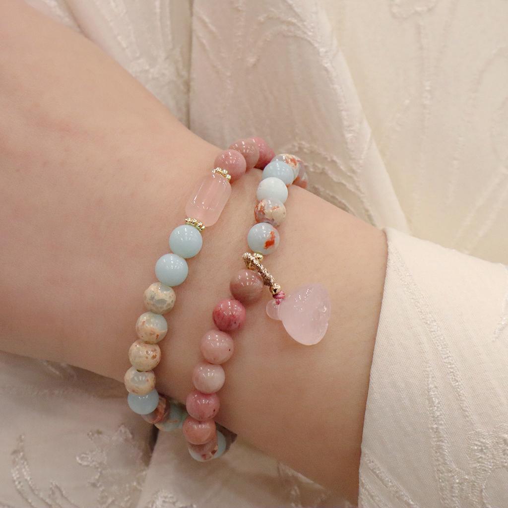 Steinarmband natürliches Pulverkristallarmband. Armreifen Damen Mode Schmuck Zubehör Geschenk