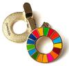 [Klämma] [2-pack] 25 mm Guld Cloisonné-märke [Kompatibel med UN Official SpecificationsInvoice System] SDGs Guldmärke SDGs SDGs Klämma (Inga hål