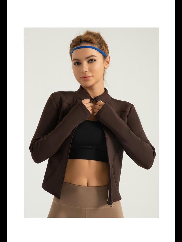 Neue Herbst/Winter-Yogajacke – Plüsch, warm, Slim Fit für Fitness & Laufen