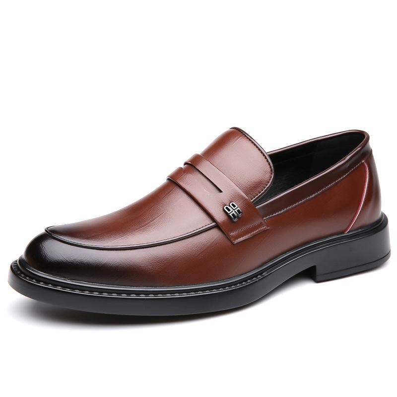 Leather Shoes Men's New British Soft Bottom Men's Leisure Slip On Business Formal Wear Shoes