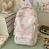 Schoolbag fashion casual backpack new tie-dye trend backpack Korean version large-capacity middle school student schoolbag make-up bag