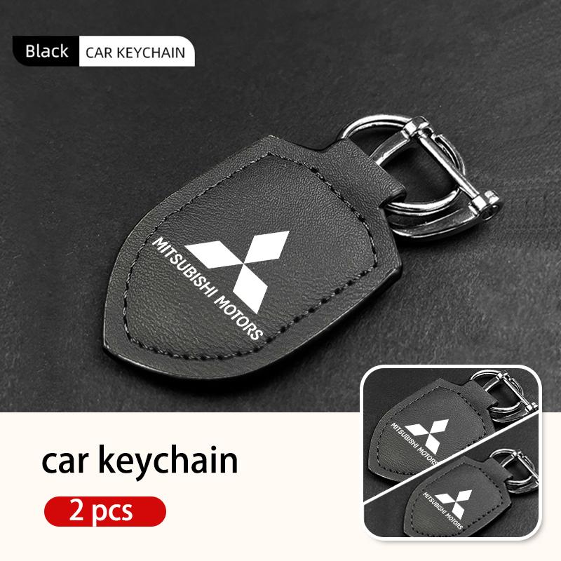 For Mitsubishi Fashion Leather Car Keychain Retro Style Keyrings Accessories Outlander Lancer L200 ASX Pajero Grandis Eclipse