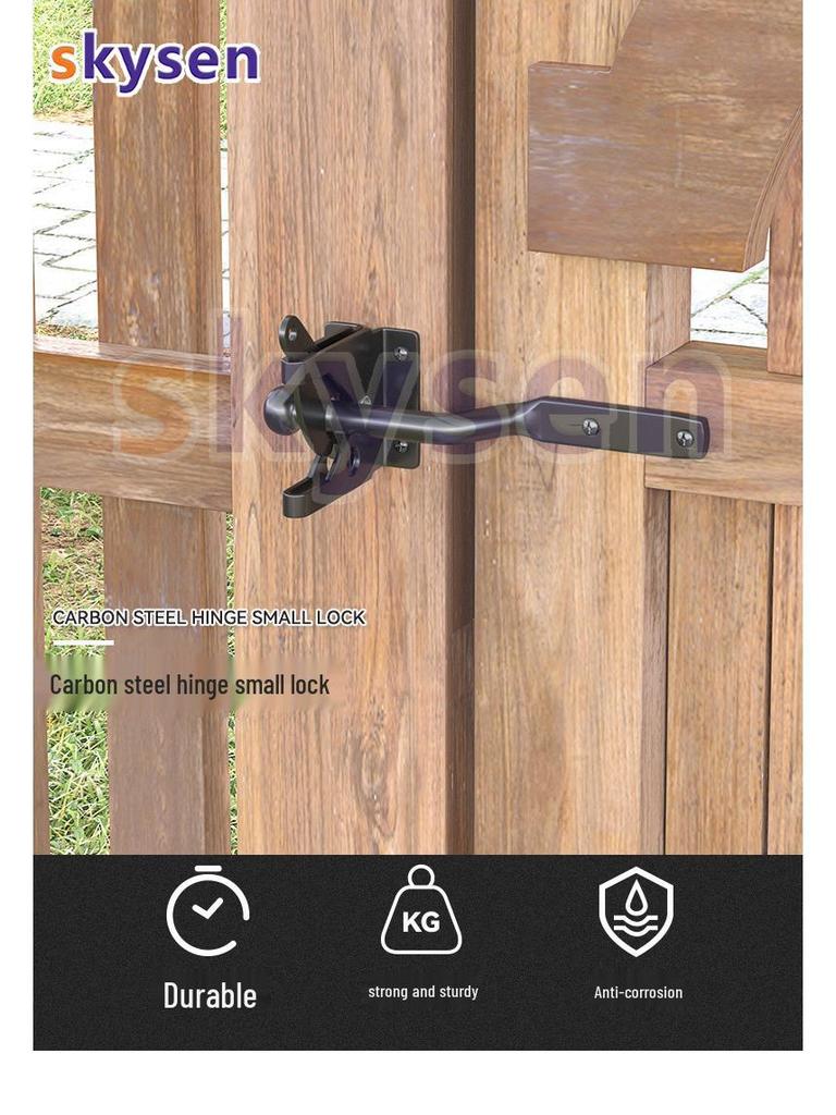 American-Style Carbon Steel Outdoor Gate Latch & Lock for Wooden Fences
