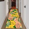 Boho Chic Area Rug Hand Drawn Flower Pattern Mat for Home Decor