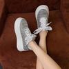 Thick soled women's 2025 summer new woven small mesh fashionable casual shoes