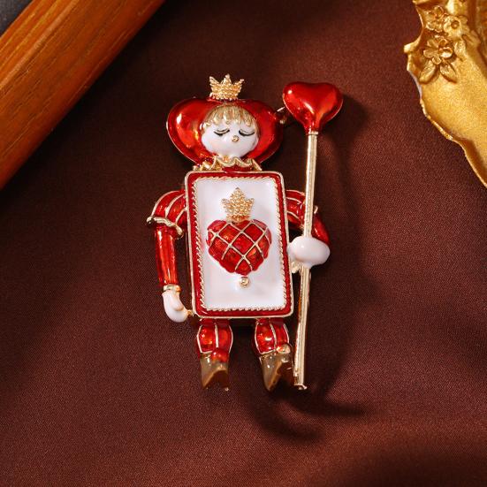 Heart Spade Soldier Brooch Retro Enamel Brooch Pin Cute Soldier Lapel Pin Accessory for Shirt Coat Hat Bag Women Men Christmas Outfit