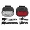 Bike Light Front and Back USB Rechargeable Bicycle Headlight Tail Light Set Outdoor Night Riding Lighting Equipment