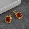 A Pair Of Vintage And Elegant Ruby Hanging Earrings, Able Jewelry For Women's Wedding Banquets