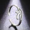 Dawapara Eye of Horus Ring Stainless Steel Adjustable Ring for Women Egyptian Symbol Protection Health Amulet Jewelry