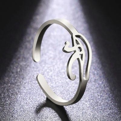 Dawapara Eye of Horus Ring Stainless Steel Adjustable Ring for Women Egyptian Symbol Protection Health Amulet Jewelry