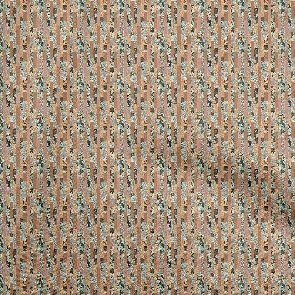 oneOone Cotton Flex Dark Mustard Fabric Floral Fabric For Sewing Printed Craft Fabric By The Yard 40 Inch