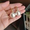 Korean Big Pearl Alloy Stud Earrings Charm Women Fashion Jewelry Party Gift