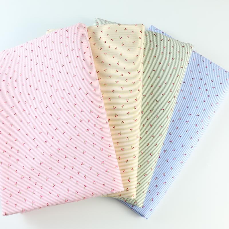 160x50cm Fine Line Fruit Printed Cotton Twill Fabric for Girls Dresses Princess Skirts Kids Bedding Cloth