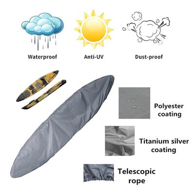Durable Kayak Cover Canoe Cockpit Dust Cover, Waterproof UV Sunblock Shield Protector for Fishing Boats,Kayak,Canoe