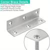 Angle Brackets Heavy Duty Corner Brace 90 Degree Internal L Brackets for Wood Joint Fastener L Angle Brackets for Window Cabinet Table Furniture