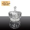 Clear Crystal Embossed Glass Yurt Candle Holder & Candy Jar with Lid