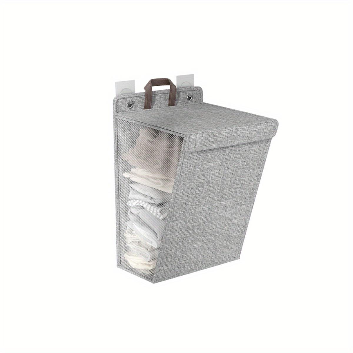 

Компактная настенная корзина 1 шт., корзина для хранения грязной одежды, складная корзина для белья для ванной комнаты, спальни, гостиной, организации дома 18.9x14.17x4.72inch серый