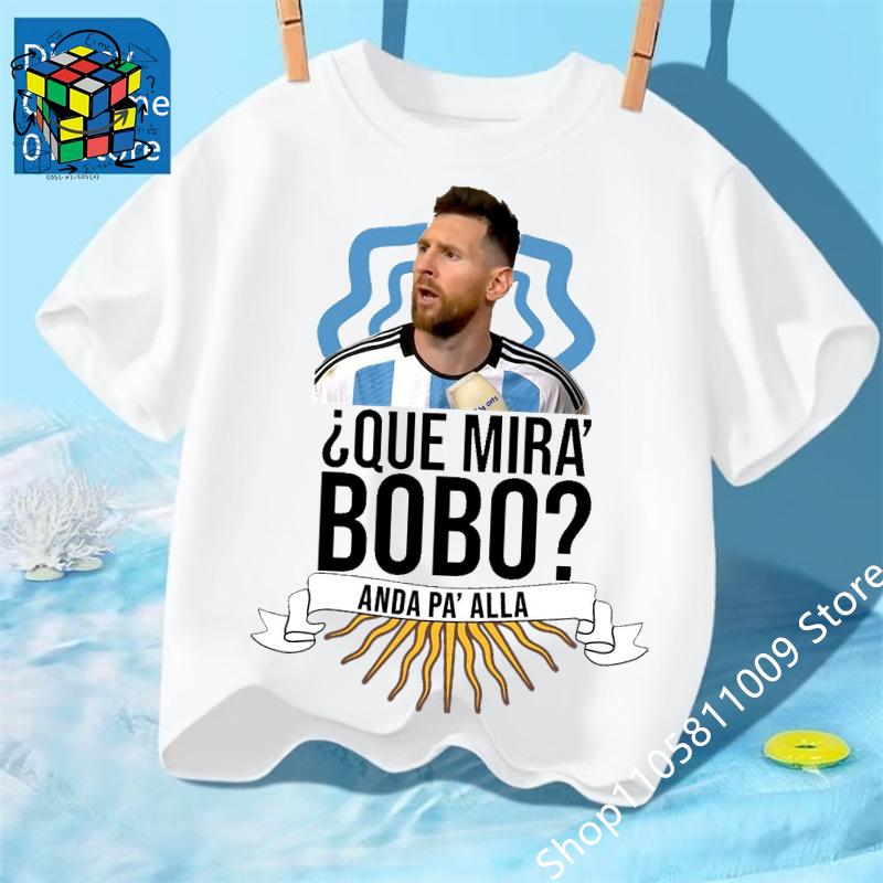Messi Fußball für 4-14 Jahre Sommer 2026 Kinderkleidung Coole T-Shirts für Kinder Stich Jungen Kinderbekleidung