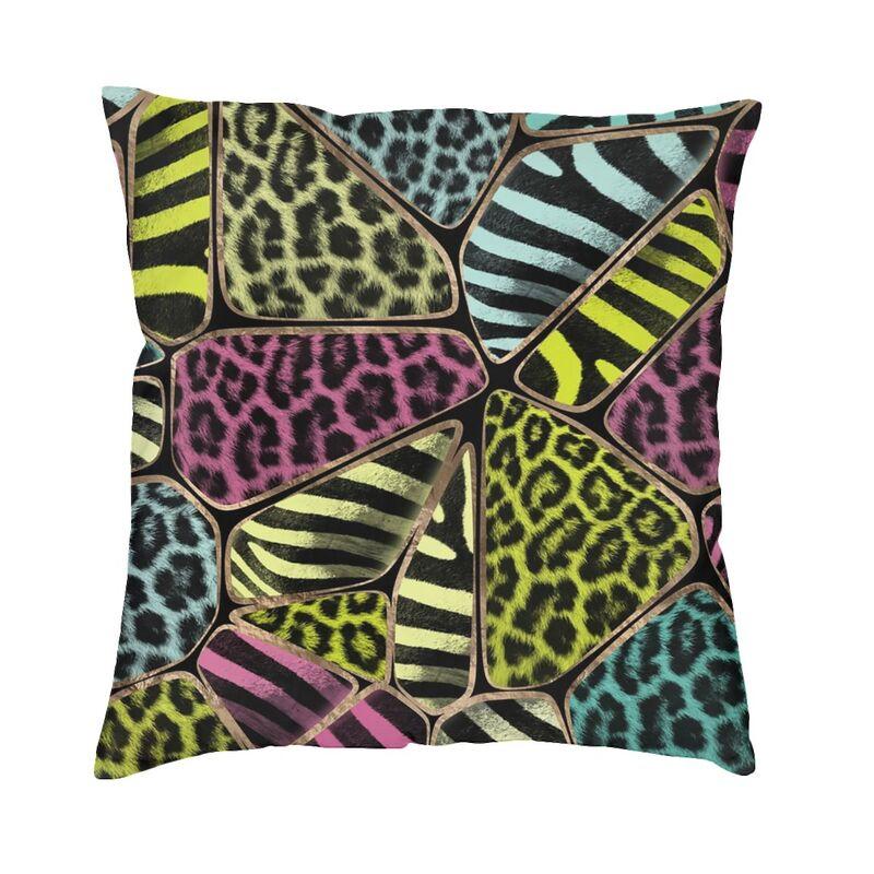 Nordic Purple Leopard Print Cushion Cover Velvet Animal Skin Pattern Pattern Pillow Case Living Room Decoration Pillowcase