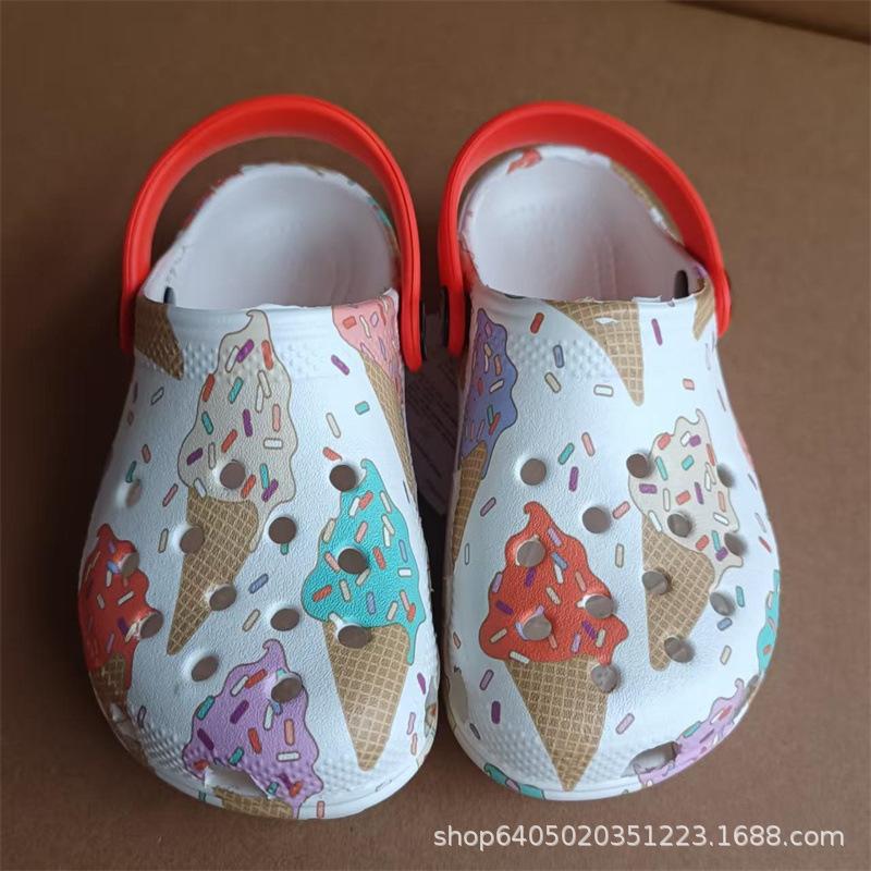 Co-branded Unicorn Ice Cream Crocs for Kids - Comfortable, Fashionable Flat Beach Sandals