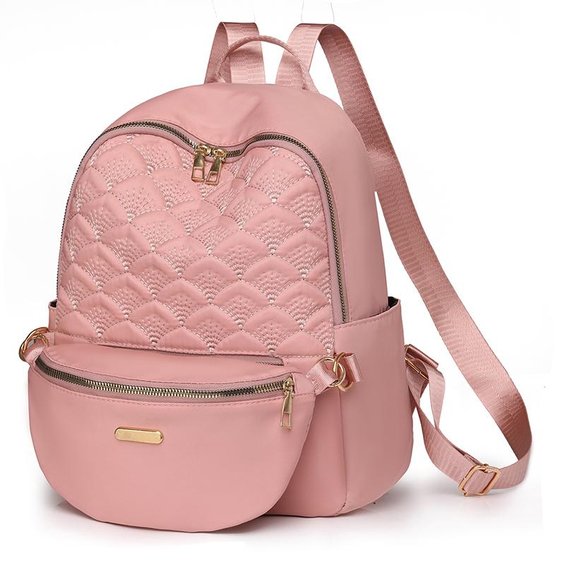 Ромбовидный рюкзак Женская сумка через плечо с буквенным принтом Дорожный рюкзак синий — фото 11