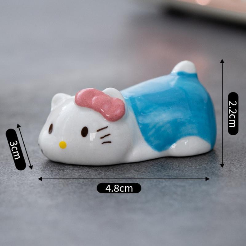 

Hello Kitty Керамическая подставка для палочек для еды Подушка для палочек Мультяшный Счастливый кот Держатель столовых приборов для отеля и ресторана Подставка для ручек синий
