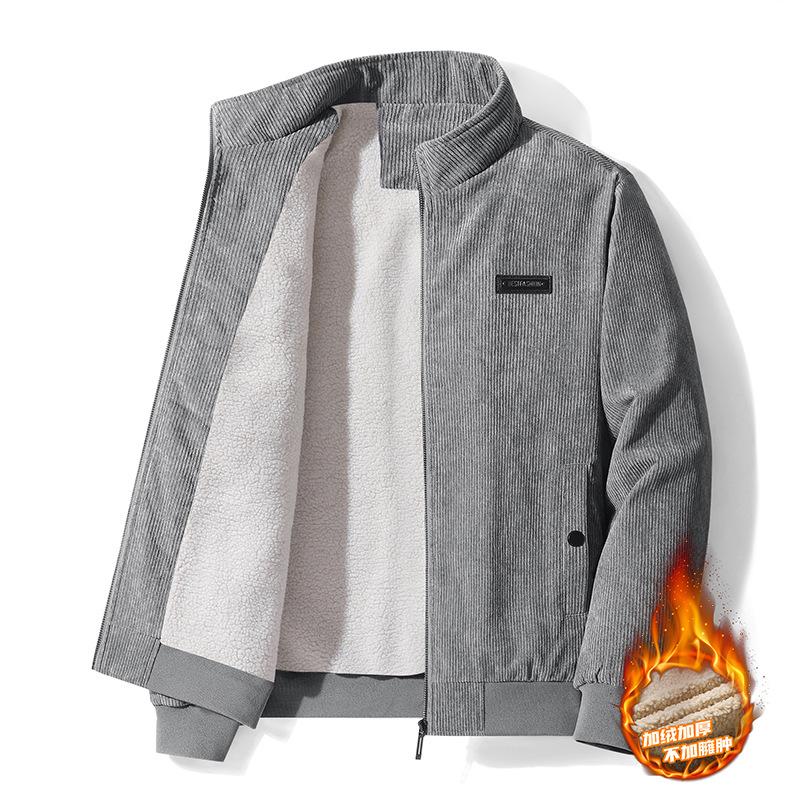 

Вельветовая мужская куртка с хлопковой подкладкой, новая осенне-зимняя, большого размера, модного бренда, на флисе, утолщенная, с хлопковой подкладкой, зимняя хлопковая одежда 5XL серый