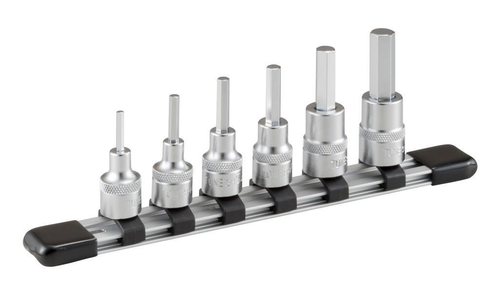 Tone HH306 Hexagonal Socket Set Includes 6 Pieces (with Holder), 9.5mm (3/8") Drive,
