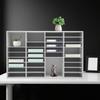 36-Slot White Desktop File Organizer, Modern Rectangular Office Mail Sorter, Large Document Holder, 80kg/176lbs Load-Bearing