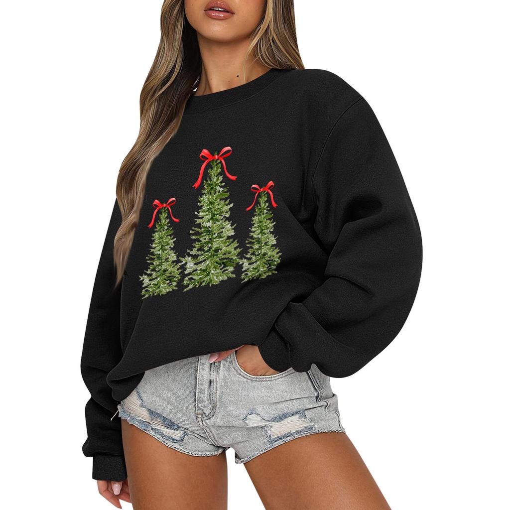 Women  Tops Women's Long Sleeve Sweatshirt Casual Crewneck Loose Fit Pollover Fleece Tops